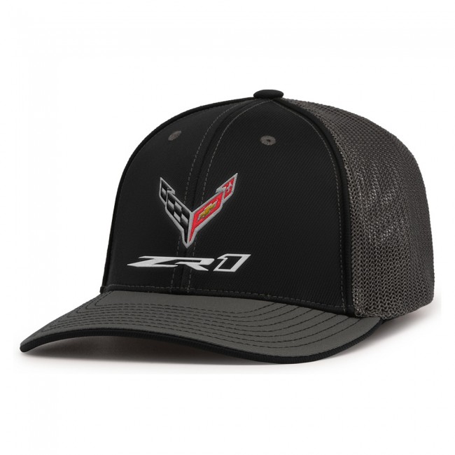 C8 Corvette ZR1 Fitted Trucker Cap, Black/Graphite