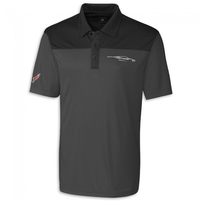 C8 Corvette  Colorblock Tech Polo, Titan/Black