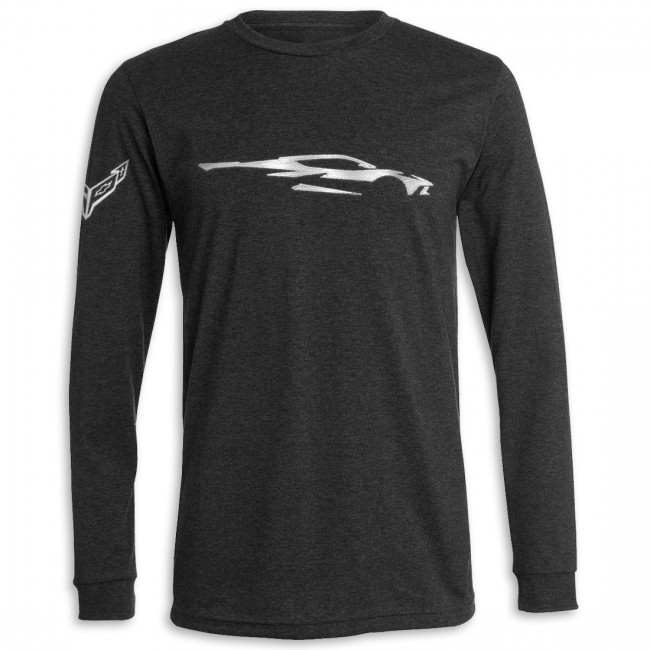 C8 Corvette  Car Gesture Long Sleeve Tee, Dark Gray Heather