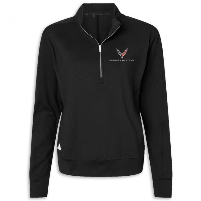 C8 Corvette  Adidas Quarter-Zip Pullover, Black