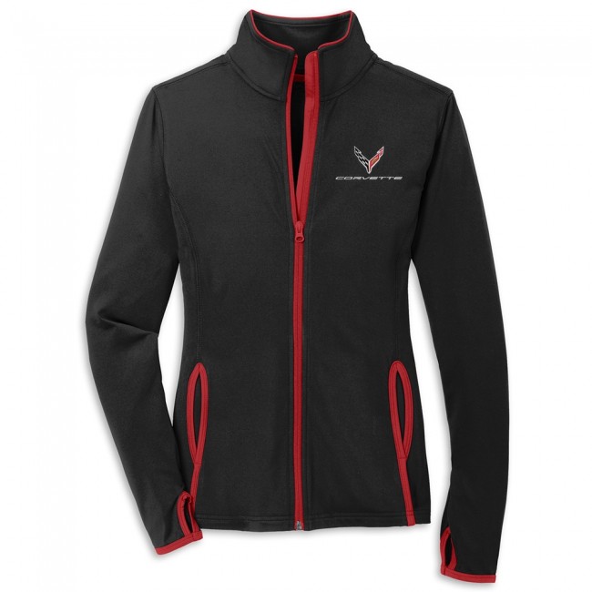 C8 Corvette Contrast Full-Zip Jacket, Black/Red