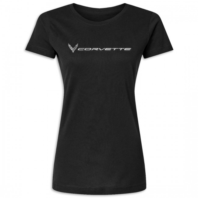 C8 Corvette Corvette Fine Jersey Tee, Black