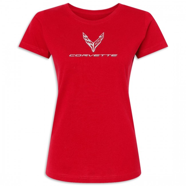 C8 Corvette Corvette Signature Style Tee Red