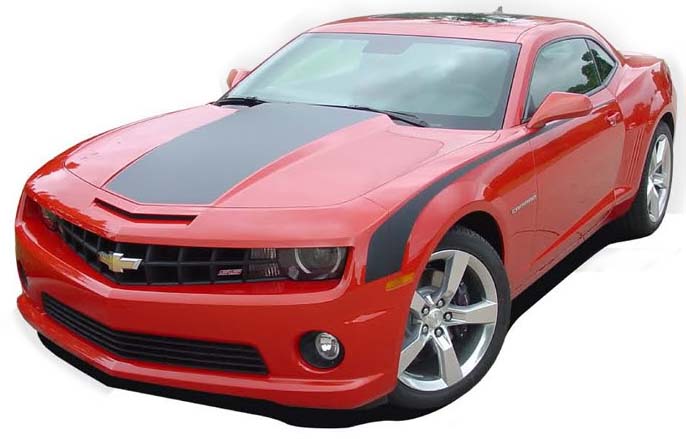 Camaro 2014 Custom Single Hood Stripe, Deck Kit V6 With Spoiler