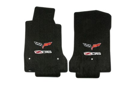 C6 Corvette 07L-13E Lloyd Ultimat Floor Mats w/ Cross Flags & Z06 505hp Emblem