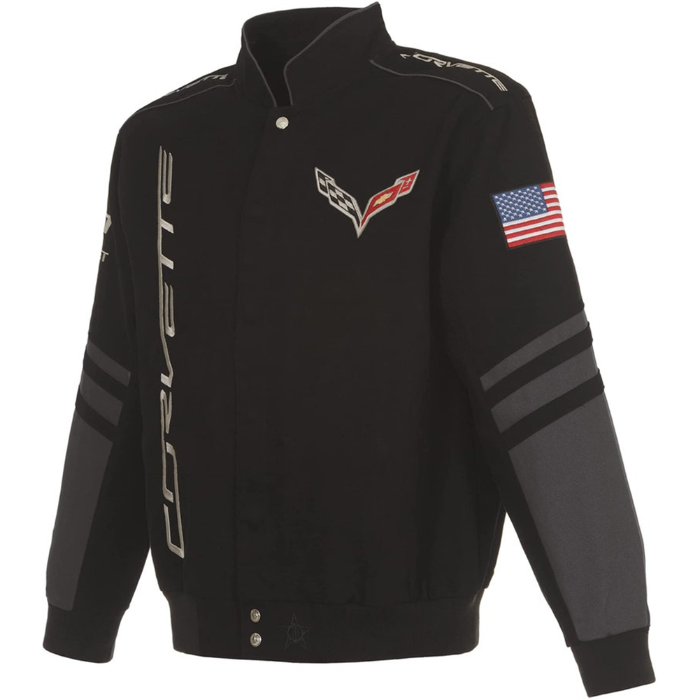 Corvette Embroidered Classic Twill Jacket - Black : C7