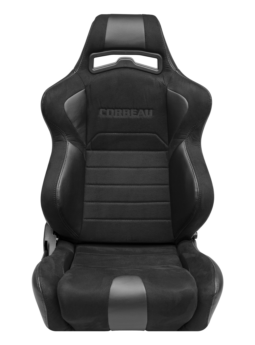 Corbeau LG1 Racing Seat, LG1 Black Vinyl/Black Microsuede Wide , S25501WPR