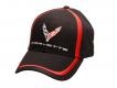 C8 Next Generation Corvette Black With Red Stripe Accent Hat