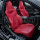 C8 Corvette Premium Custom Leather Seat Covers, All RED with Double HEX Stiching Accent Insert