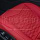 C8 Corvette Premium Custom Leather Seat Covers, All RED with Double HEX Stiching Accent Insert