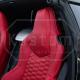 C8 Corvette Premium Custom Leather Seat Covers, All RED with Double HEX Stiching Accent Insert