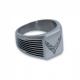 C8 Corvette Stainless Steel Mens Grooved Emblem Ring